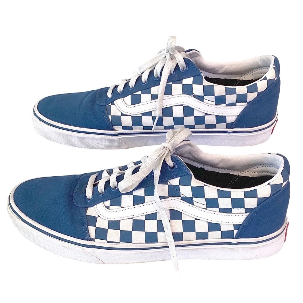 Vans Men's Ward Royal Blue Checkerboard Low Top Skate Shoes Sneakers Canvas 10.5 - Picture 3 of 6